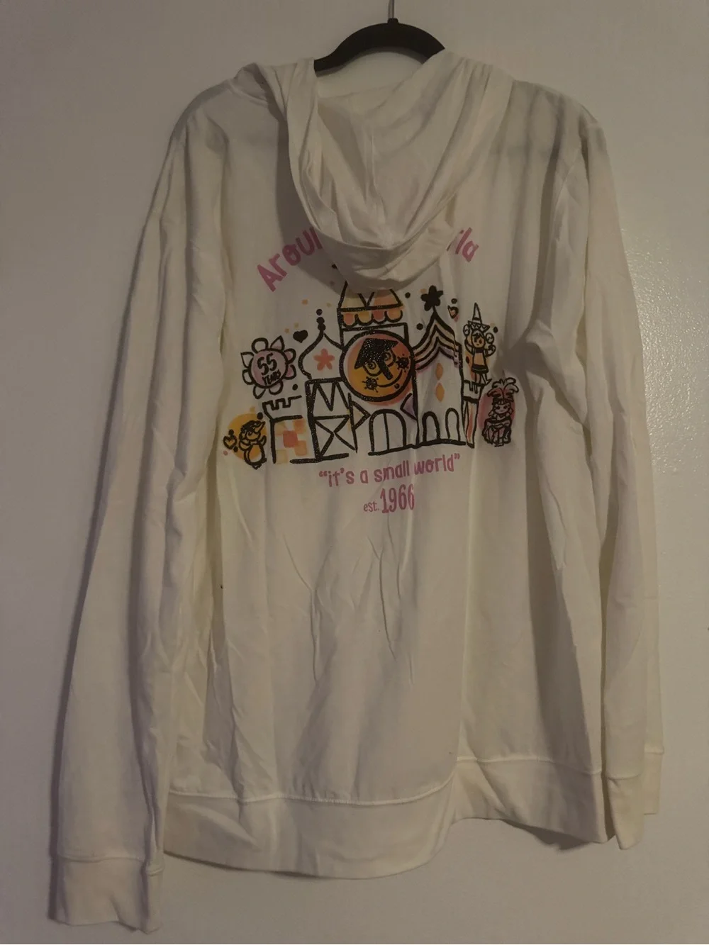 Disneyland It’s A Small World white Zipper Sweater - Picture 4 of 5